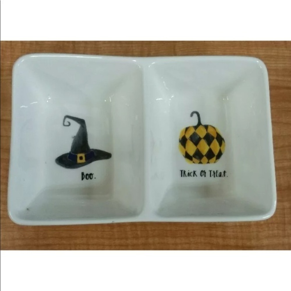 Rae Dunn Trick or Treat Boo Halloween Double Tray